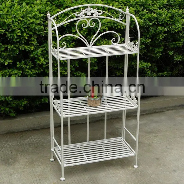 Hand Made Lovely Antirust 3 Tier Metal Flower Shelf photo-2