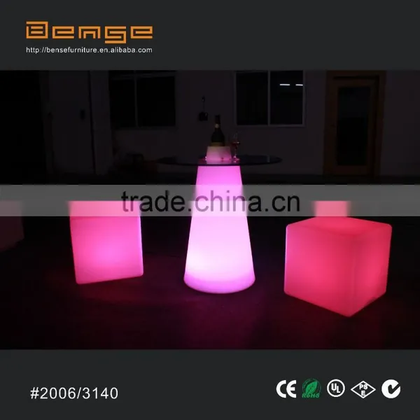 Led Glass Bar Table Party Cocktail Tables Cooktail Table and Chair Set photo-3