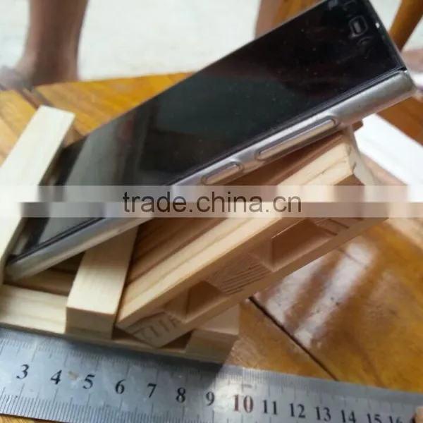 Wholesale Custom Wooden Mobile Phone Holder Pine Wood Phone Rack photo-3