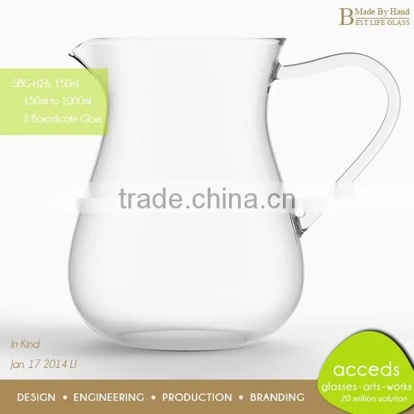 Hand Made Stylish Clear Pyrex Glass Jug / Drinking Jug