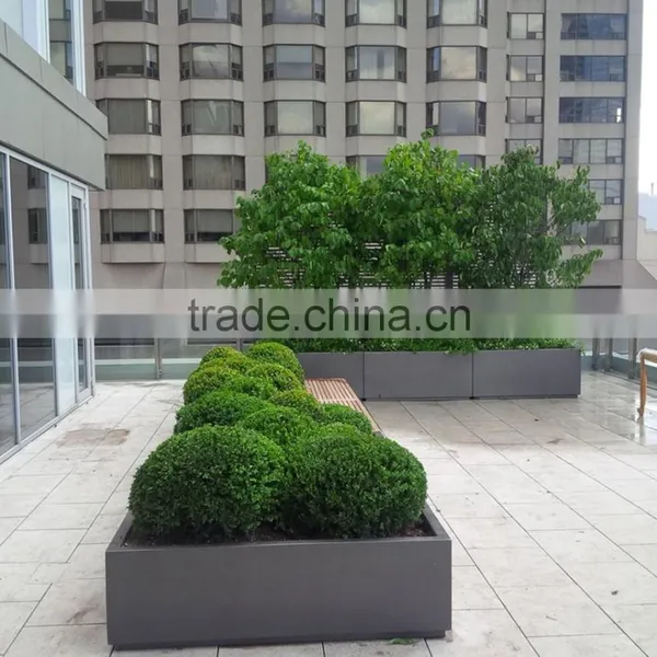 Steel Cube Planter /Brushed Stainless Steel Flower Pots Fabrication/ Metal Flower Pots photo-3
