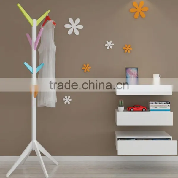 2016 New Design MDF Wood Tree Clothes Display Rack Clothes and Hat Hanger Stand DIY Clothes Hanging Hook photo-5