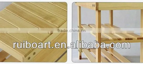 Pine Wooden Shoes Shelf photo-4