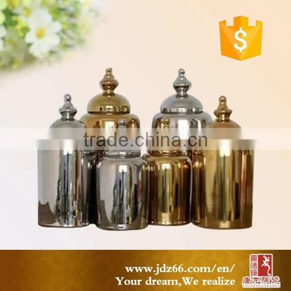 Chinese Gold Cermaic Jar Home Decor Jar photo-2