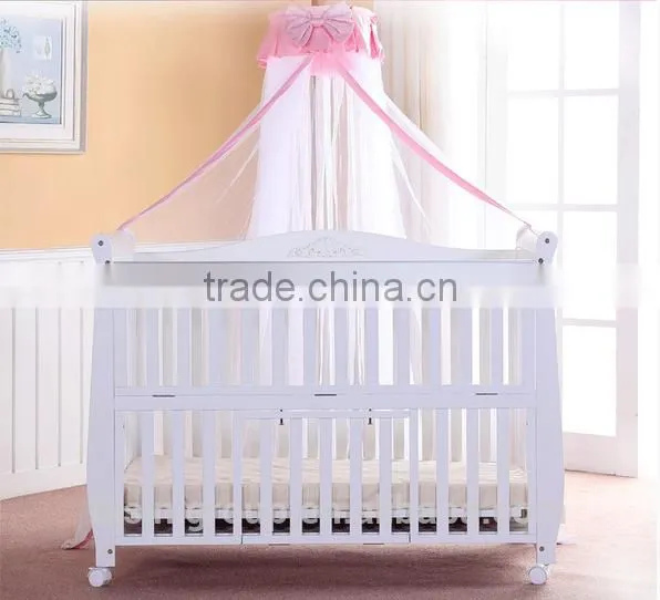 Wholesales Price Multifuntional 8 in 1New Born Baby Bed, Wooden Baby Crib With Wheels photo-2