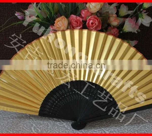 Japanese Style Gold Color Paper Fan Promotional photo-2