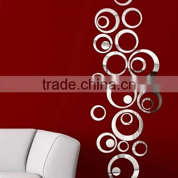 Fashion Decorative Wall Mirror Clock Sticker , Sitting Room 3D Mirror Wall Stickers photo-2