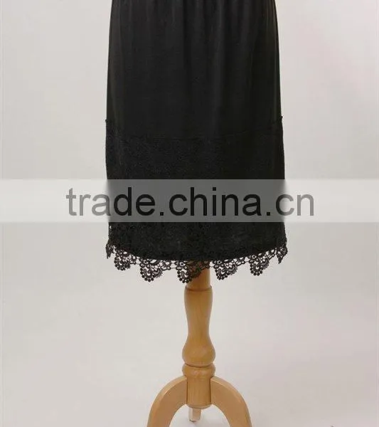 Cotton / Satin Fancy Long Skirts Wholesale Plus Size Plain Lace Slip Extenders photo-3