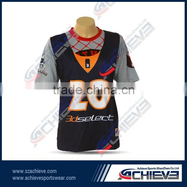 OEM Service Fashion 100% Polyester Nylon Tricot Mesh Lacrosse Jersey