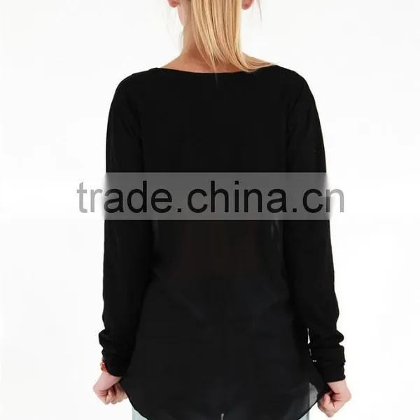 Latest Ladies Crew Neck T-shirt Girls T-shirt With Chest Print photo-3