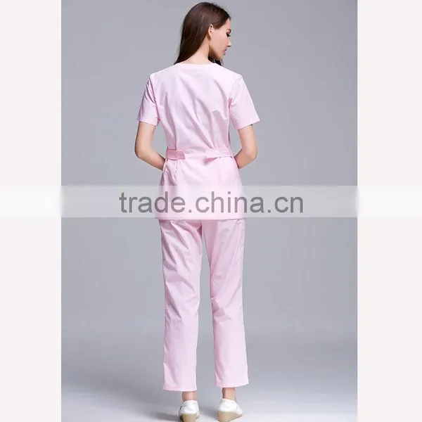 2016 New Women's Hospital Surgical / Medical Uniform Scrub Clothes Sets Short Sleeve With Adjusted Best At Waist Side photo-4