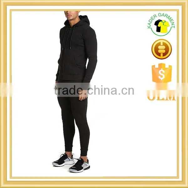 Mens Plain Tracksuits Custom High Quality Gym Tight Fit Tracksuit in China photo-3