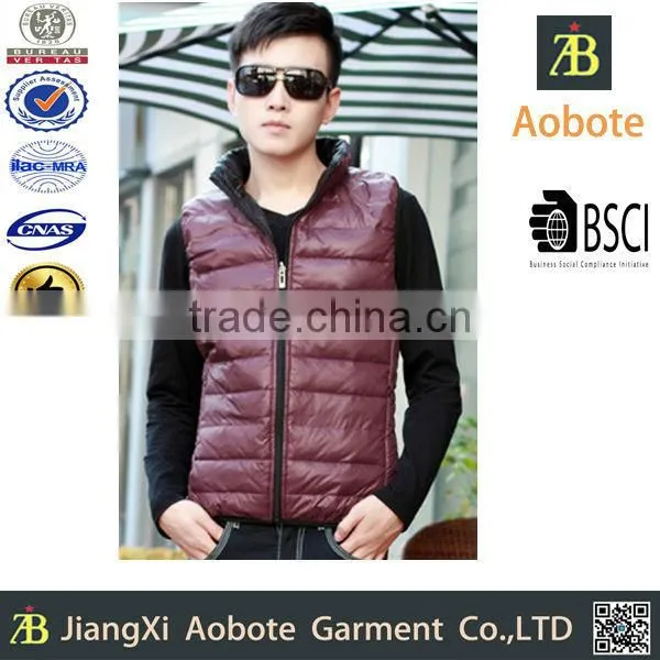 2015 Hot Style Customized Outdoor Casual Men Winter Jacket Vest,Down Gilet