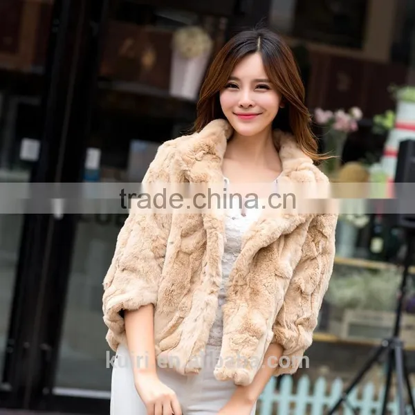 Elegant Womens Winter Real Rabbit Fur Overcoat Genuine Rex Rabbit Fur Hooded Coat Graceful Solid Rex Rabbit Parka photo-4