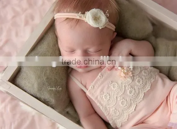 Newborn Baby Girls Lace Rompers Pink Cute Clothes Vintage Lace Rompers