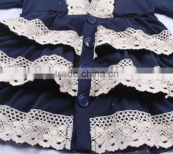 Boutique Baby Girls Top Outfits Fall Long Sleeve Kids 3 Layers Ruffle T-shirt photo-2