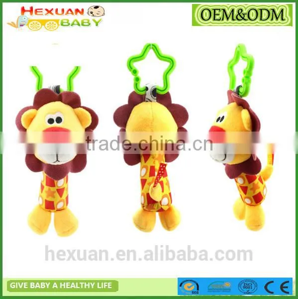New Animal Dog Soft Stuffed Plush Crib Bed Hanging Hand Rattles Baby Toys photo-5