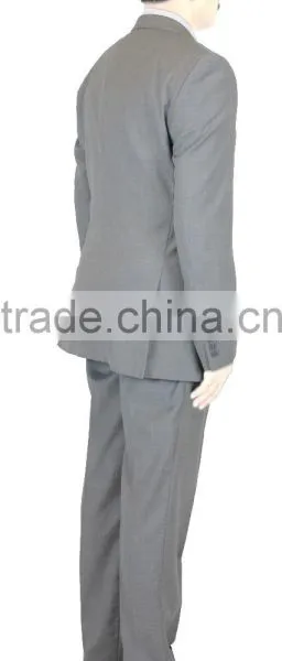 NAAMS MEN'S WOOL 2 BUTTON 2 VENT SLIM FIT SUIT JACKET FLAT FRONT PANT GREY photo-2