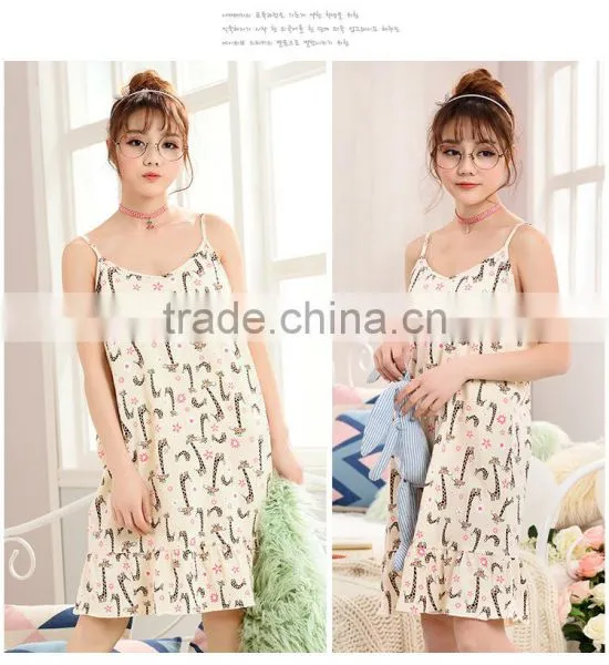 Ms Summer New Cotton Condole Belt Vest Skirt Pajamas in Nightgown Camisole Leisurewear Han Edition Dress Sexy photo-5