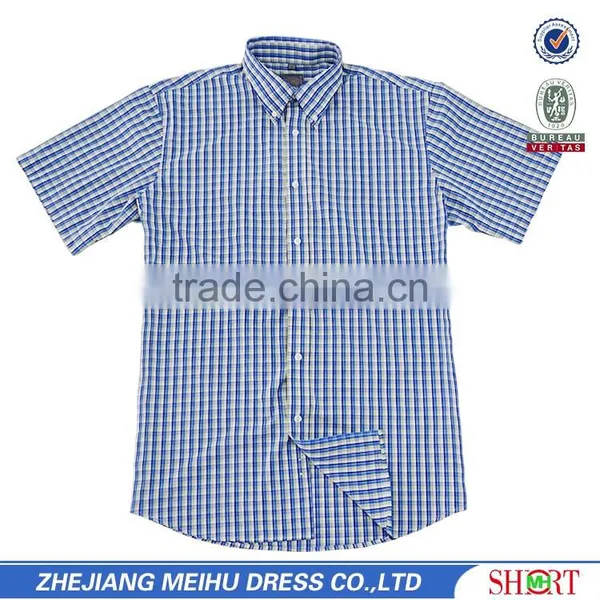Stylish Men T-shirts Cheap Fancy Plaid Fabric Korean Men T-shirt photo-2