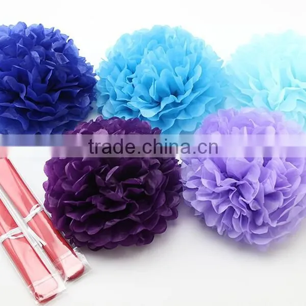 Beautiful Colored Tissue Paper Pompoms for Party Decoration photo-5