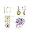Sell 14k Gold Diamond Amethyst Peridot Citrine Ring, Earring And Pendant