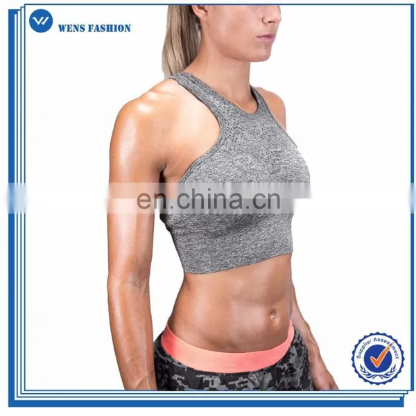 Custom Yoga Wear Wholesale Dry Fit Sport Bra Fitness Women Seamless Performance Gym Bra Street Grey photo-2