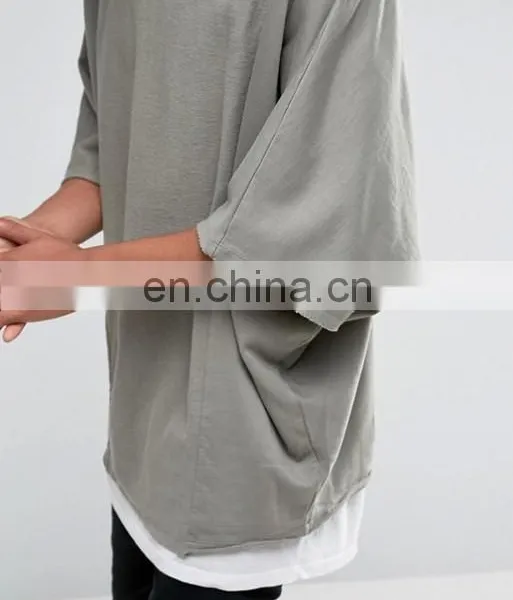 Mens Casual Crop Wide Sleeves Oversized Longline Sweatshirt photo-3