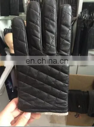 Winter Black Genuine Fashion Men Leather Sheepskin Glove photo-3