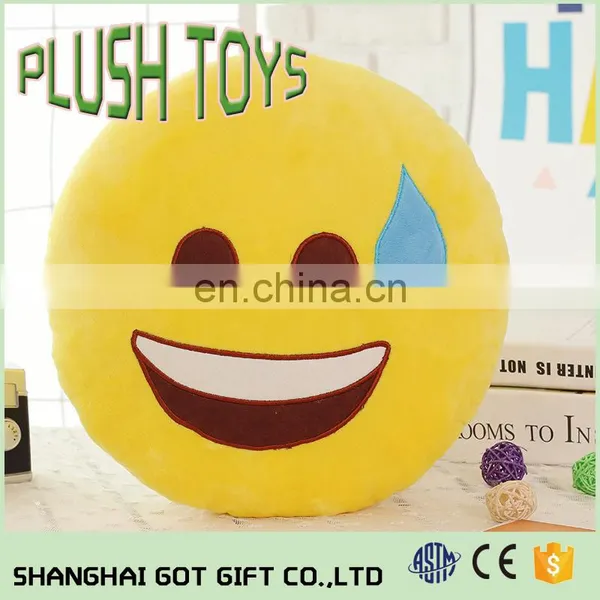 Yellow Soft Emoji Smiley Emoticon Keyring Round Cushion Plush Toy photo-4