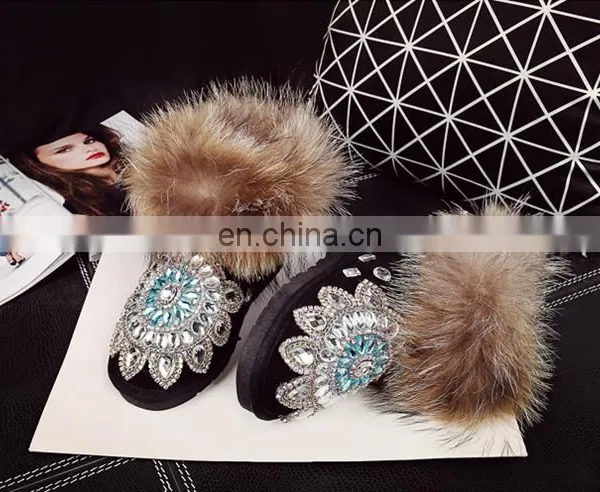 Aidocrystal High Quality New Winter Women Shoes Rhinestone Ladies Shoes Fashion Bling Snow Boots for Girls photo-2
