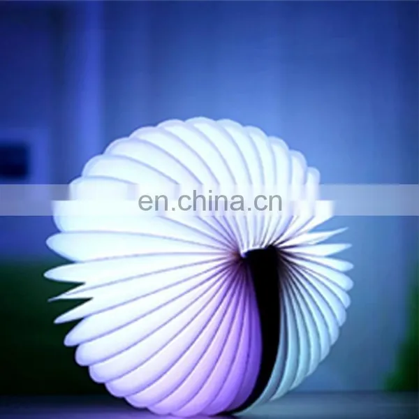Wholesale Drop Shipping Creative Portable USB Charging Semicircle Foldable Pages Colorful Dimming LED Book Shape Light Night photo-3