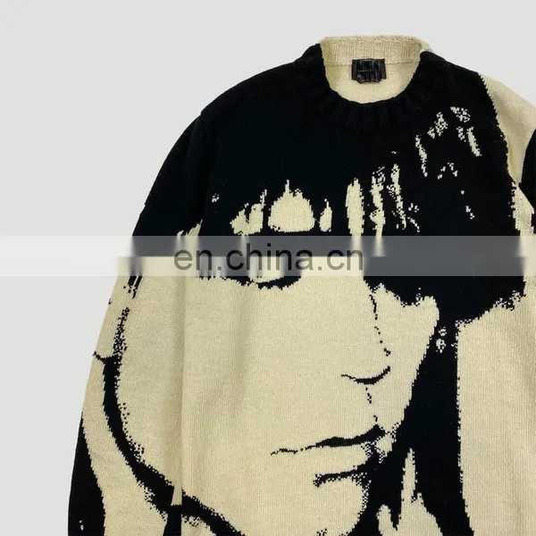 DiZNEW Wholesale Mens Jacquard Acrylic Cotton Knit Sweater Custom photo-2