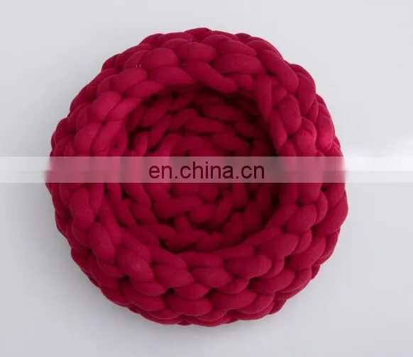 Cotton Tube Braid Yarn Hand Knitting Pet Blankets Machine Washable photo-5