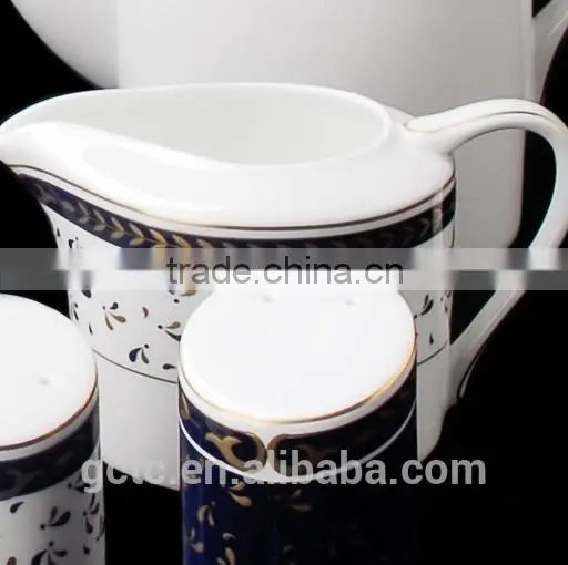 Bone China 15pcs Tea Set With Gold Leaves Design photo-4