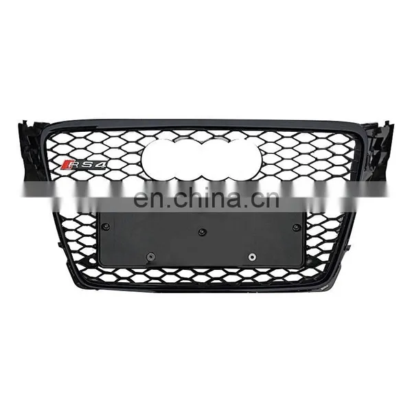 Hot Sale RS4 Front Grille for Audi A4 S4 B8 Front Bumper Grill RS4 Center Facelift Mesh Grill 2008-2012 photo-2