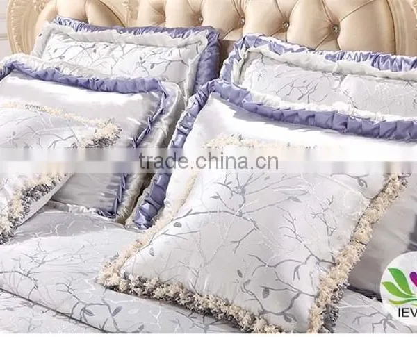 Royal Silver and Purple Bedding Set Luxury Wedding Bedding Set 100% Cotton Embrodiery Bridal Bedding Commerical Bedding Set photo-2