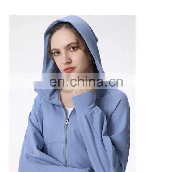 Janya Wholesale Blank Custom Logo Running Jacket Zipper Sports Clothing Yoga Wear Full-Zip Pocket Hoodie For Women photo-5
