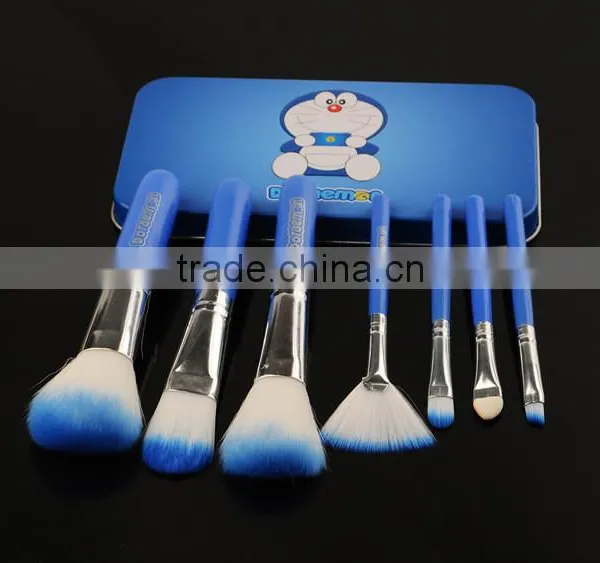 Wholesale Best Price 7pcs Doraemon Cute Makeup Brush Set With Metal Box photo-3