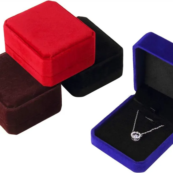 Wholesale Velvet Necklace Pendant Gift Box Jewelry Gift Box
