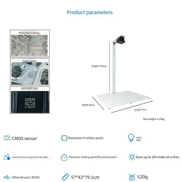 Xingtong Xt8601b Multi-barcode Scanner, Batch qr Code Scanner for Material Boxes, Industrial Intelligent Code Reader photo-4