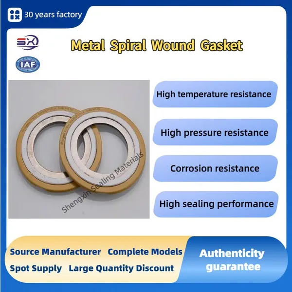 High-Pressure Flange Pipe Joint Sealing Gasket With Inner and Outer Positioning Rings, Metal Graphite Spiral Wound Gasket photo-4