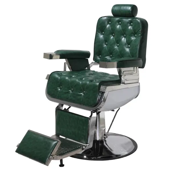 High Quality Sliver Frame Barber Chair Man Barbershop Chairs for Hair Salon Barber Equipment photo-5