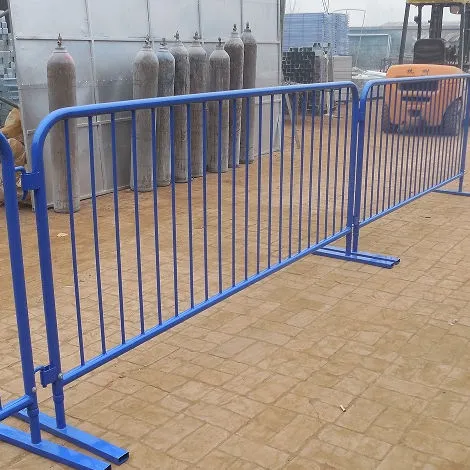Portable Metal Crowd Control Barriers Guard Rail with Wheels-Black Aluminum Mojo Barriers