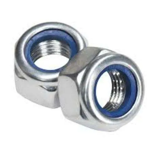 DIN 985 Metric Inch Carbon Steel Blue White Zinc Plated Furniture Insert Nut Hex Socket Lock Nut photo-3
