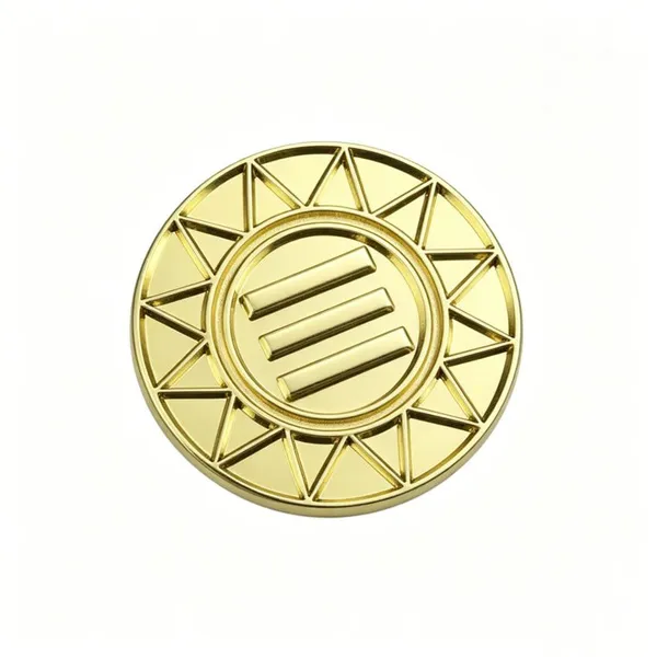 Custom Round Embossed Geometric Gold Metal Name Plate Corporate Logo Badge