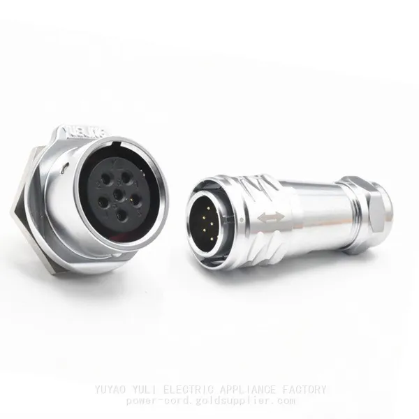 6 Pin Power Industrial Circular Connector 3 PIN Male Plug & Female Panel Mount Receptacles Socket Jack Outdoor Waterproof IP67