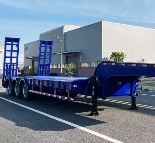 Factory 60ton/80ton/100ton 3/4/5 Axle Gooseneck Low-Bed Semi Trailer For Machinery Transport