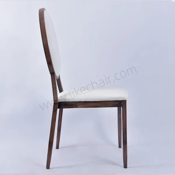 Wholesale Durable Iron Round Back Wedding Furniture Metal Legs Antique Design Party Chairs Events Hotel Banquet Chairs photo-3