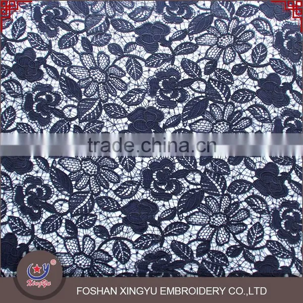 Chinese Factory Custom Pattern Deep Blue Water Soluble Lace for Lady Dress photo-2